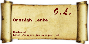 Országh Lenke névjegykártya